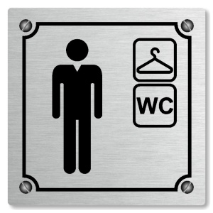 Šatna muži, wc, 100x100mm, stříbrná, Kansas